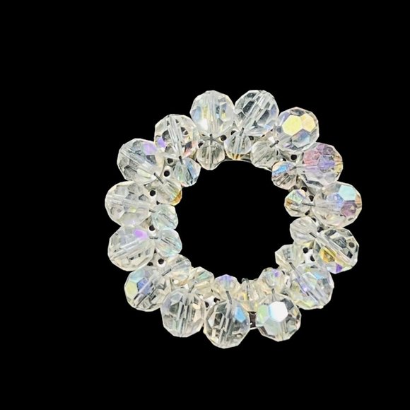 Unbranded Jewelry - Vintage Silver Tone Aurora Borealis Wreath Brooch (5012)